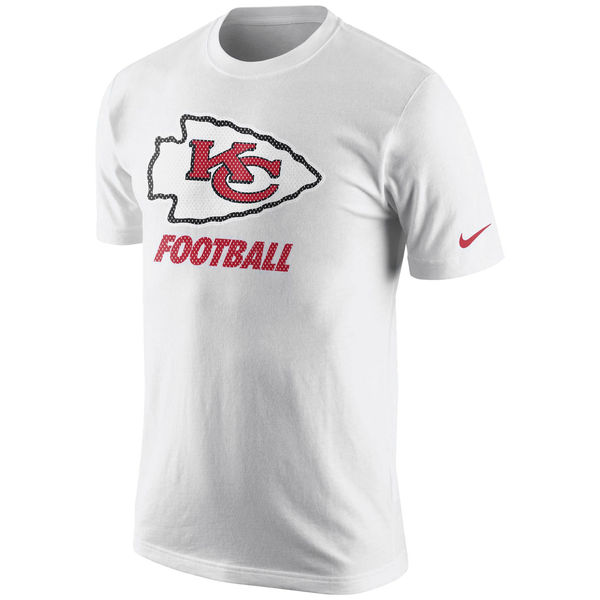 Men NFL Kansas City Chiefs Nike Facility TShirt  White->soccer t-shirts->Sports Accessory